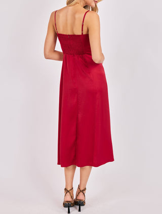 Romy Satin Bustier Midi Dress