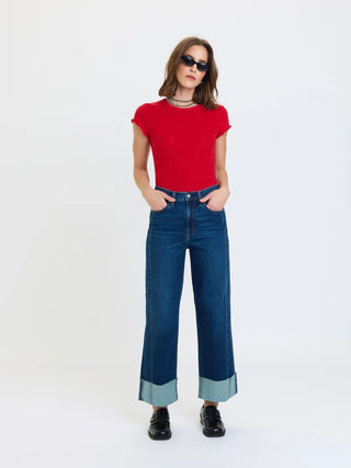 Pleaser High Rise Wide Ankle in Slow Motion