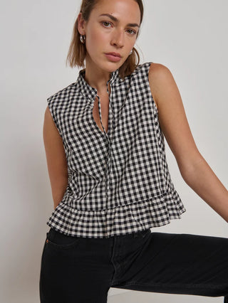 Dana Tank - Black Cream Gingham