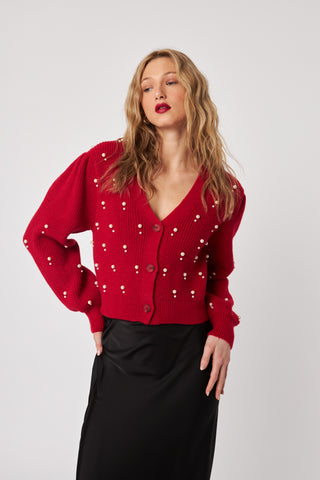 Bowen Cardigan - Poinsettia