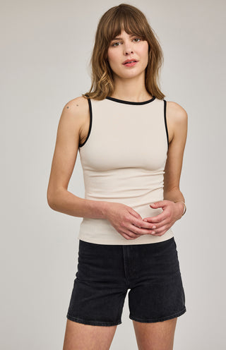 Naia- Alabaster Ringer Tank Top