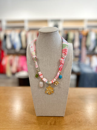 Shell Charm Twilly Scarf Necklace - T13
