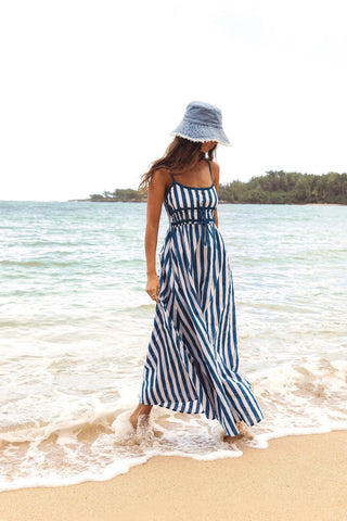 Levie Maxi Dress- Twilight Tides Stripes