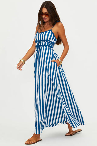 Levie Maxi Dress- Twilight Tides Stripes