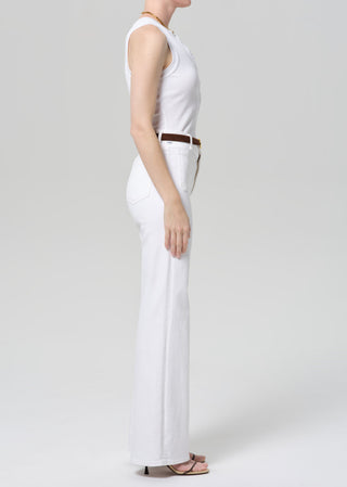 Kimberly Patch Pocket Flare-White