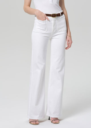 Kimberly Patch Pocket Flare-White