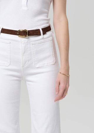 Kimberly Patch Pocket Flare-White