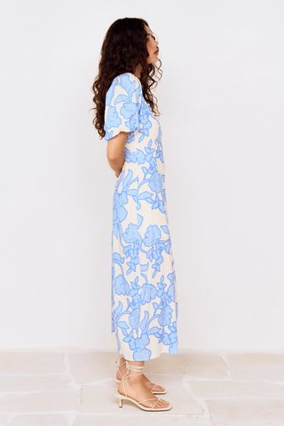 Alessia Puff Sleeved Midi Dress