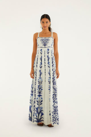 Off White Flowers Arch Maxi Dress