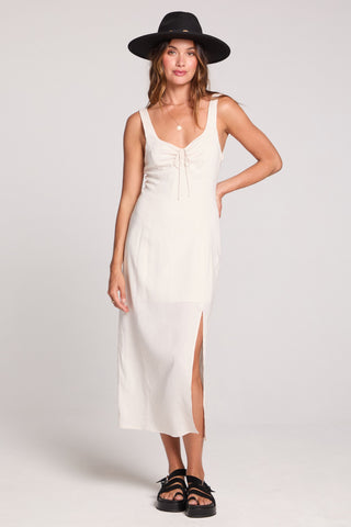 Woven Tank Midi Dress in Ecru