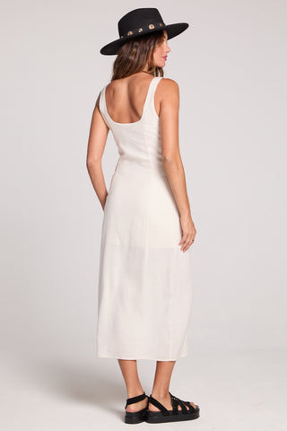 Woven Tank Midi Dress in Ecru