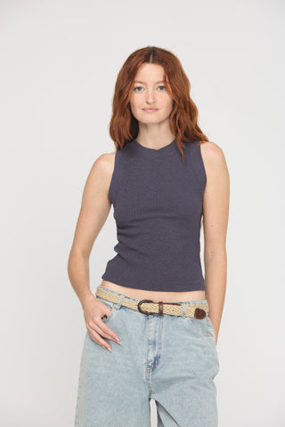 Player Racerback Rib Tank - Charcoal