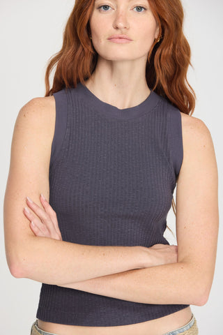 Player Racerback Rib Tank - Charcoal