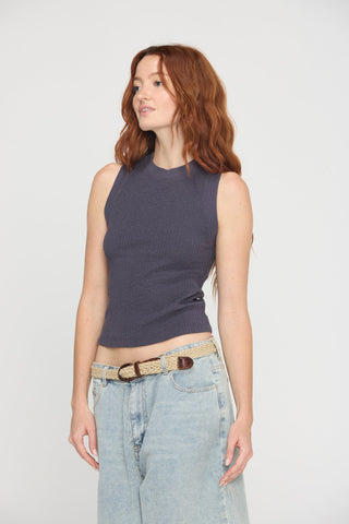 Player Racerback Rib Tank - Charcoal