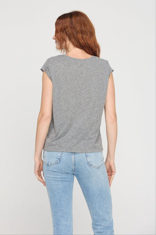 Canyon V-Neck Tee-Heather Grey