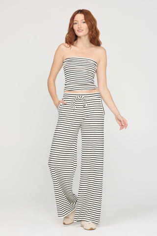 Thea Striped Pant- Ivory/ Black