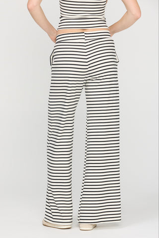 Thea Striped Pant- Ivory/ Black