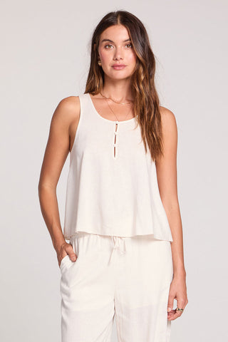 Woven Ecru A-Line Tank