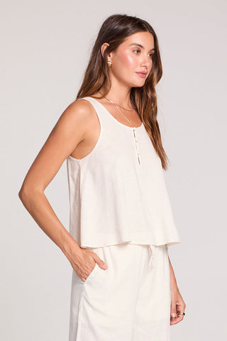 Woven Ecru A-Line Tank