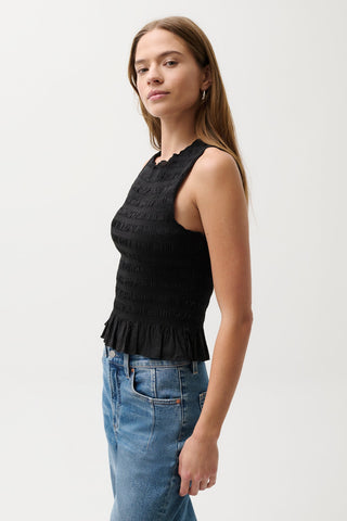 Phoebe Smocked Tank - Black