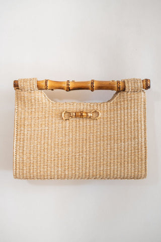 Mary Natural Straw Clutch
