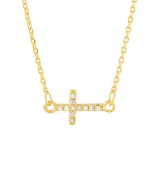 Pave Crystal Cross Necklace