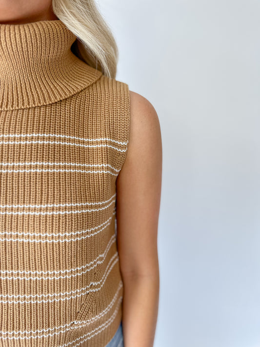 Mozart Sleeveless Jumper - Camel