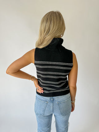 Mozart Sleeveless Jumper - Black