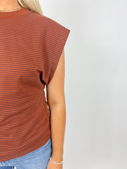 Marina Tee - Espresso Stripe