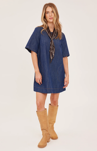 Penelope Mini Dress-Dark Wash