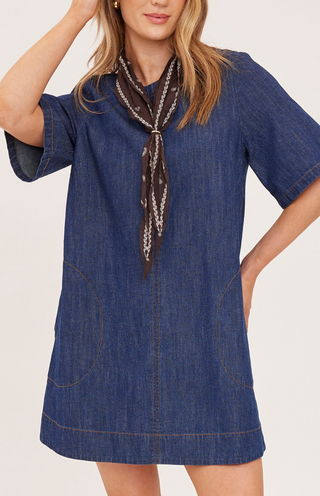 Penelope Mini Dress-Dark Wash