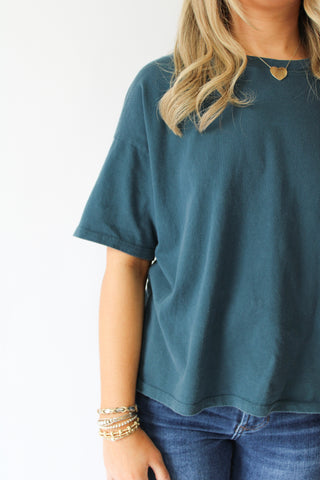 Suarez Boxy Tee - Blue Pine