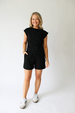 Black Scuba Knit Muscle Tee