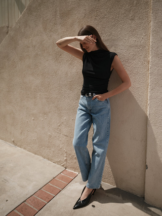 Arielle Draped Wrap Top - Jet Black