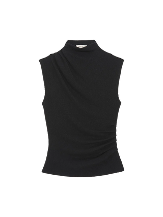 Arielle Draped Wrap Top - Jet Black