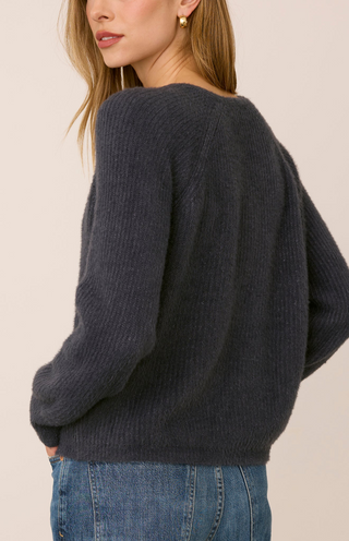Filomena V-Neck Sweater-Smoke