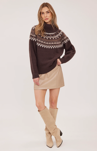 Chrissy Vegan Leather Skirt-Pebble