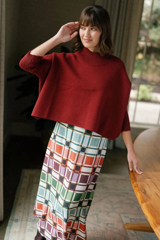 Sophia Oversized Sweater-Mulberry Wine