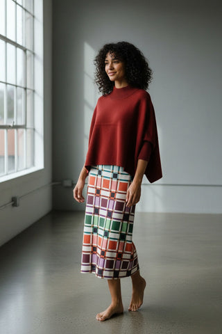 Sophia Oversized Sweater-Mulberry Wine