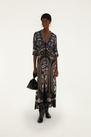 Daniela Short Sleeve Ruffled Maxi Dress