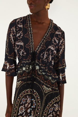 Daniela Short Sleeve Ruffled Maxi Dress