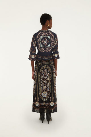 Daniela Short Sleeve Ruffled Maxi Dress