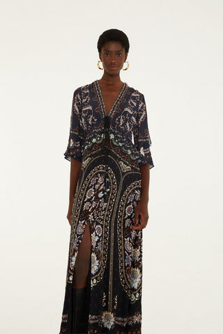 Daniela Short Sleeve Ruffled Maxi Dress