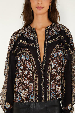 Daniela Long Sleeve Ruffled Blouse