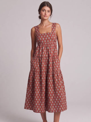 Ember Medallions Babydoll Midi Dress