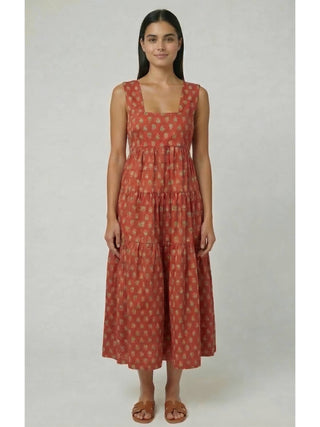 Ember Medallions Babydoll Midi Dress