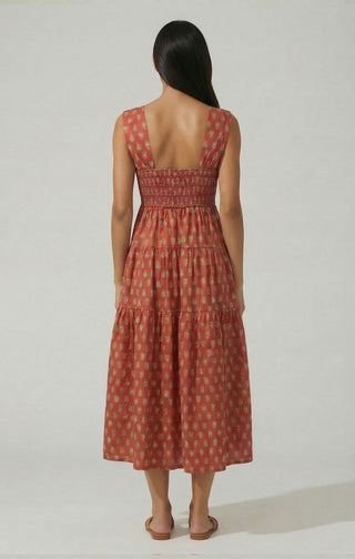 Ember Medallions Babydoll Midi Dress