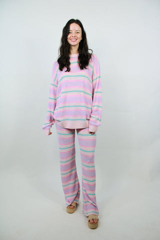 Feel Good Pants - Cotton Candy Stripe Knit