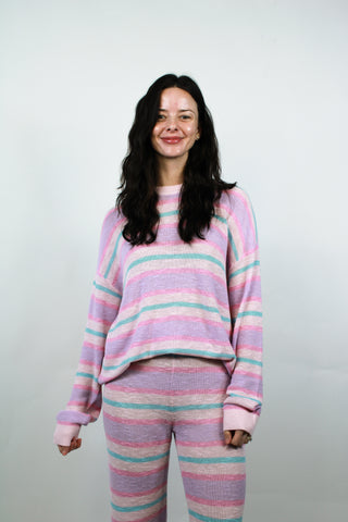 Feel Good Sweater - Cotton Candy Stripe Knit