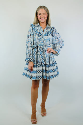 Lotte Mini Dress | Vintage Blue